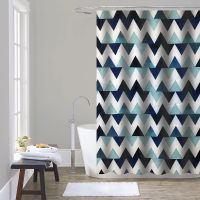 шторка д/в тканевая 180х200см "Зигзаги цвета моря" MZ-156 — фото 1, Шторки на ванну
