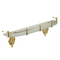 ELISABETTA Полка c галереей, L59 см, стекло/золото арт-17070 — фото 1, Полки для ванной и душа