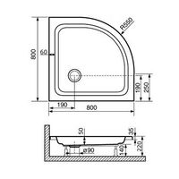 Душевой поддон полукруглый RGW STYLE P 80x80, акриловый, белый, арт-16180488-11 — фото 8, Акриловые душевые поддоны