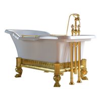 IMPERO AFFUSTO M Ванна 180x87хH83.5 см. бел, лафет "меандр" золото, слив/перелив золото 26342 — фото 1, Ванны