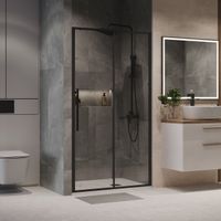 Дверь в нишу Niagara Nova NG-84-13AB (130х195) черный матовый,стекло прозрачное,дверь раздвижная,1 место — фото 3, Раздвижные душевые двери