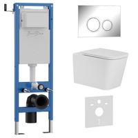 Комплект 3в1 IBERICA BLANCA инсталляция SILENCIO MINI, унитаз TOLEDO ALTO белый, кнопка смыва ESTI-O хром глянцевый (IB.001M.TLA.234.823) — фото 1, Комплекты унитаз + инсталляция