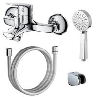 Смеситель для ванны AZARIO EVORA с ручным душем, керамический картридж, хром арт-AZ-WKE238043C — фото 1, Смеситель для ванны