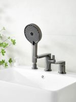 Смеситель на борт ванны BELZ , оружейная сталь арт-B66713-3 — фото 3, Смесители на борт ванны