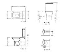 NITA Унитаз напольный компакт с функцией биде: NT12BM+6748+сливной+223ZT(унитаз, бачок, сливной,сиденье-микролифт) — фото 4, Напольные унитазы