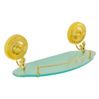 MONTECARLO Полка c галереей, L40 см, стекло матовое/золото 31591 — фото 1, Полки для ванной и душа