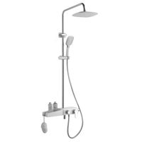 Душевая система AZARIO с поворотным изливом, керамический картридж, хром/белый арт-AZ-801 — фото 1, Душевые стойки