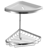 Товар: Полочка корзинка COLOMBO DESIGN ANGOLARI B9601 угловая двойная с керамической полкой с крючком цвет хром - фото 3 Полочка корзинка COLOMBO DESIGN ANGOLARI B9601 угловая двойная с керамической полкой с крючком цвет хром — фото 3, Полки