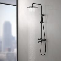 Душевая система с термостатом Timo Saona SX-2380/03 черный — фото 3, Душевые системы