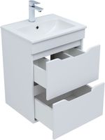 Тумба под раковину Aquanet Практика 50 белый глянец 00347914 — фото 2, Тумбы под раковину