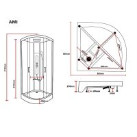 Ограждение VIVA90B N душевое Ceruttispa без поддона (90x90x195) — фото 305, Прямоугольные душевые уголки
