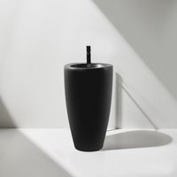 Раковина напольная Azario COMELLA 500х500х830 отдельностоящая круглая, черный матовый арт-AZ-311MB — фото 2, Раковины напольные