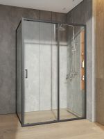 Товар: Orange душевой уголок без поддона с раздвижной дверкой, матовый черный арт-E23-13090TB - фото 2 Orange душевой уголок без поддона с раздвижной дверкой, матовый черный арт-E23-13090TB — фото 2, Прямоугольные душевые уголки