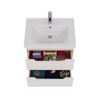 Тумба Lemark OLIVIA 65 см под 1 раковину, подвесная, 2 ящика, цвет корпуса: Дуб кантри, цвет фасада: арт-LM08OL65T — фото 2, Тумбы под раковину