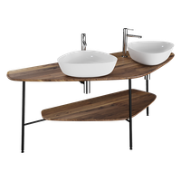 64043 Plural Столешница-консоль 160 см под 2 раковины цвет американский орех VITRA — фото 3, Консоли для раковины