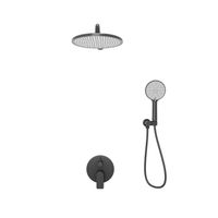 Встраиваемая душевая система LICATA, Чёрный матовый LI-400-B-C4 — фото 1, Встраиваемые душевые комплекты