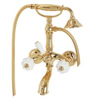 OLIVIA См-ль д/ванны внешний, бел./золото 19020 — фото 1, Смеситель для ванны