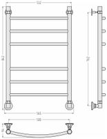 Полотенцесушитель водяной Стилье Аксиома-20 800х500 Без покрытия 00662-8050 — фото 4, Водяные полотенцесушители