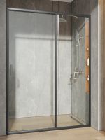 Товар: Orange душевое ограждение в нишу с раздвижной дверкой, матовый черный арт-E02-140TB - фото 2 Orange душевое ограждение в нишу с раздвижной дверкой, матовый черный арт-E02-140TB — фото 2, Раздвижные душевые двери