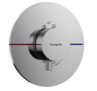 Смеситель для душа, Hansgrohe, ShowerSelect Comfort S, с регулировкой напора, тип открывания воды-вентильный, тип регулирования воды-термостатический картридж, монтаж-настенный встраиваемый, отверстия для монтажа-1, внутренняя часть-необходимо заказать, цвет-хром арт-15559000 — фото 1, Встраиваемые смесители для душа