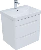 Тумба под раковину Aquanet София 60 белый глянец (2 ящика) арт-00288905 — фото 1, Тумбы под раковину