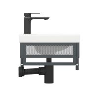 тумба Металлика 40 (Como 40) подвесная металл черная без умывальника MFR80102BK — фото 1, Комоды и тумбы для ванной комнаты