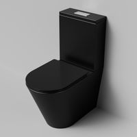 Унитаз напольный Grossman (640х360х835) безободковый,черный матовый с тонкой крышкой,микролифт,смыв торнадо,2 места арт-GR-4458BMSQ — фото 3, Напольные унитазы