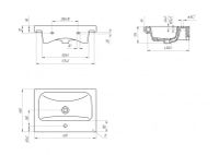 Раковина Cersanit MODUO , 60 см арт-UM-MOD60/1 — фото 2, Раковины встраиваемые сверху