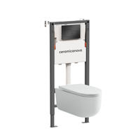 Комплект Подвесной унитаз Ulma Rimless + Система инсталляции Balance кнопка Square, черный матовый — фото 1, Комплекты унитаз + инсталляция