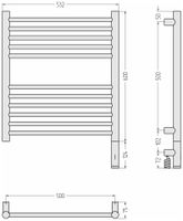 Полотенцесушитель электрический Сунержа Богема 3.1 прямая 600х500 МЭМ правый Состаренная бронза 05-6005-6050 — фото 3, Электрические полотенцесушители