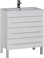 Тумба под раковину Aquanet Верона 75 белый (напольная 3 ящика) 00178254 — фото 1, Тумбы под раковину