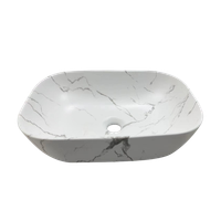 Раковина CR8215MMW накладная, мрамор матовый белый, прямоугольная 455х320х135 Ceruttispa — фото 2, Раковины накладные