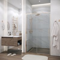 Дверь в нишу Grossman Galaxy 100.K33.01.100.32.00 (100х195) золото сатин,стекло прозрачное,раздвижная, 1 место — фото 2, Раздвижные душевые двери