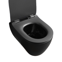 Унитаз Scarabeo GLAM BICOLORS подвесной безободковый цвет черный матовый чаша внутри глянцевая арт-5201/TW B49 — фото 2, Подвесные унитазы