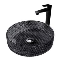 Раковина накладная стеклянная ABBER Glas AK2301B черная — фото 1, Раковины накладные