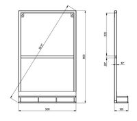 Зеркало "МЕТРИС-50 см" в раме с полочкой черное 205001 — фото 2, Зеркала в ванную комнату