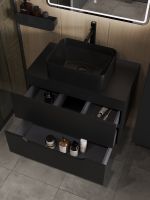 Orange Line Li-80TubMDF+B02-460MB тумба с раковиной подвесная 80 см, черный Li-80TubMDF+B02-460MB — фото 4, Тумбы с раковиной