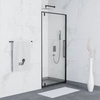 Душевая дверь RGW Stilvoll SV-02B 90, профиль черный, стекло прозрачное, арт-06320209-14 — фото 1, Распашные душевые двери