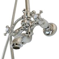 PRESTIGE Душевой настенный гарнитур (см-ль д/ванны/колонна ARCO/верхний душ/шланг/ручной душ), хром 32779 — фото 4, Душевые гарнитуры