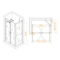 Душевой уголок RGW PA-144 (PA-104+Z-050-2+O-204) 1000x700 060814407-11 — фото 1, Душевые уголки
