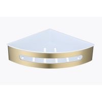 Полка для ванной комнаты угловая Raglo , золотой сатин арт-R340.01.03 — фото 1, Полки для ванной и душа