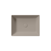 раковина накладная KUBE X 50x37 без перелива серый беж матовый арт-942905 — фото 1, Раковины накладные