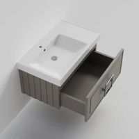 Тумба под раковину подвесная La Fenice Cubo , бежевая арт-FNC-01-CUB-C-80 — фото 5, Тумбы под раковину