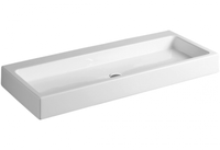 Раковина SIMAS FROZEN накладная для установки на консоль с одним намеченным отверстием в центре, справа и слева цвет белый U120 СНЯТО — фото 1, Раковины накладные