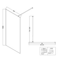 Душевая перегородка Niagara Nova NG-680-90BLACK (90х195) черный матовый,стекло прозрачное с рисунком,1 место — фото 10, Душевые перегородки