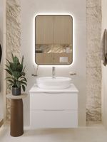 BOND Cube Тумба со столешницей подвесная белая матовая без раковины арт-T55605 — фото 13, Тумбы под раковину