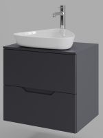 Orange Line тумба с раковиной подвесная 60 см, графит/белый арт-Li-60TugMDF+B07-500W — фото 4, Тумбы с раковиной