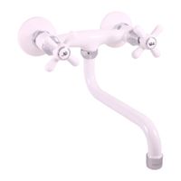 MORAVA RETRO - смеситель кухонный настенный, БЕЛЫЙ ГЛЯНЦЕВЫЙ/ХРОМ арт-MK101.5/21BC — фото 1, Смесители для кухни