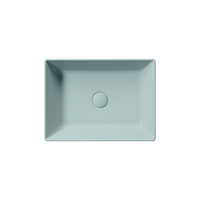 раковина накладная KUBE X 50x37 без перелива голубой матовый арт-942915 — фото 1, Раковины накладные