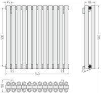 Товар: Отопительный радиатор Сунержа Эстет-00 500х540 12 секций Состаренная бронза арт-05-0332-5012 - фото 3 Отопительный радиатор Сунержа Эстет-00 500х540 12 секций Состаренная бронза арт-05-0332-5012 — фото 3, Радиаторы отопления
